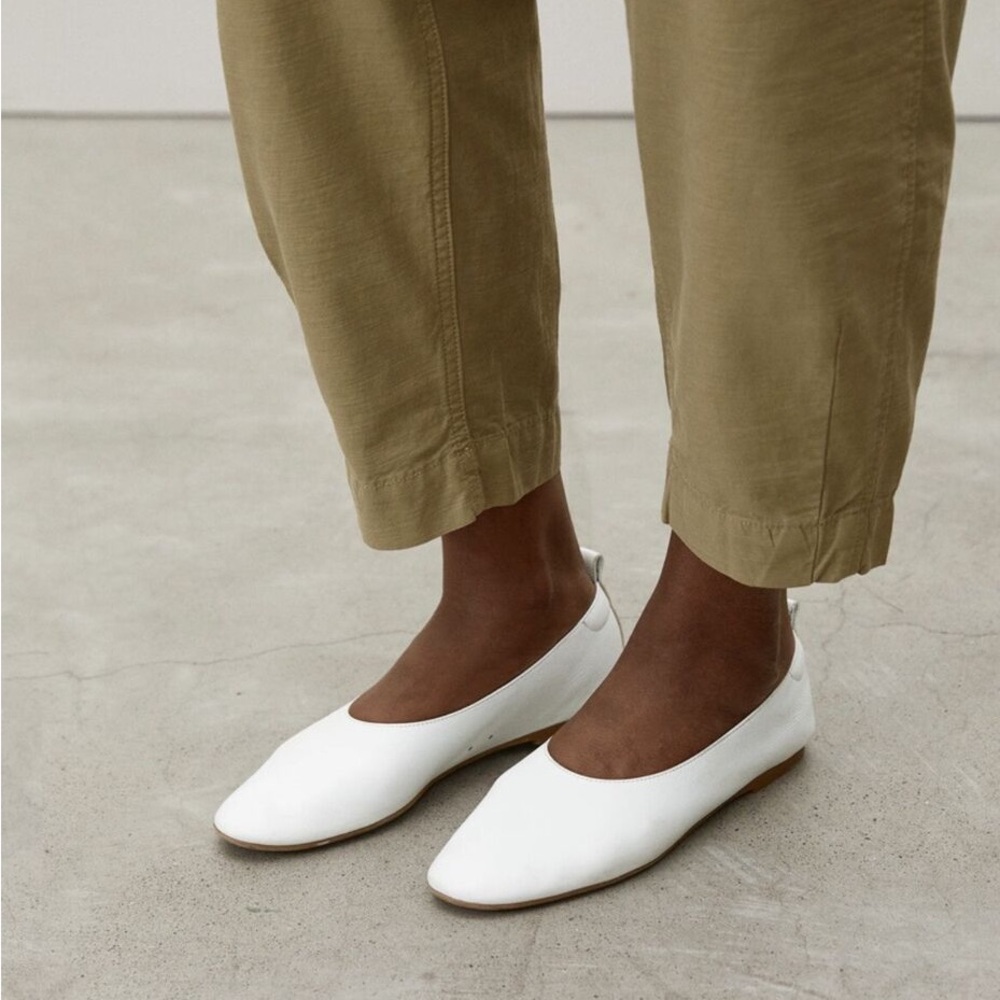 Everlane The Italian Leather Day Glove Flats White Size 9